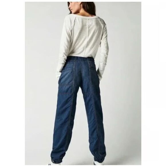 Free People We The Free Angelo Denim Pull-On Jeans Blue Size S - Picture 2 of 9